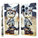 3D Painted Leather Phone Case, For iPhone 14 Pro Max, For iPhone 13 mini, For iPhone 13